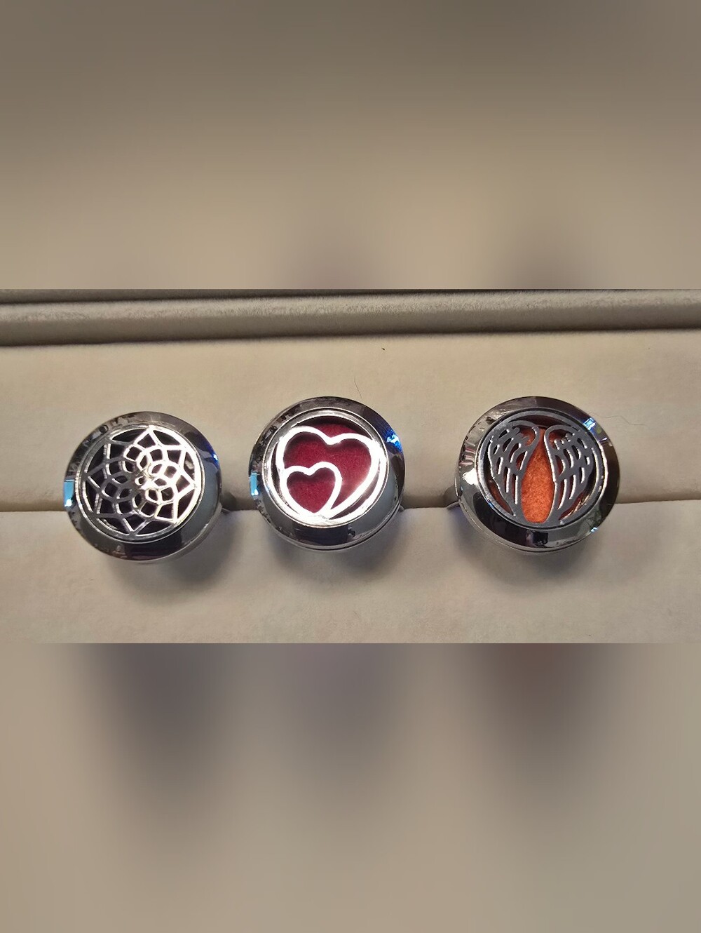 Aromatherapy Essential Oil Diffuser Rings, Silver